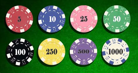 5 Cores De Fichas De Poker De Distribuicao
