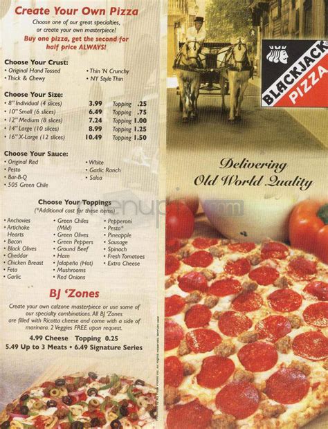 Blackjack Pizza Longmont Co Menu