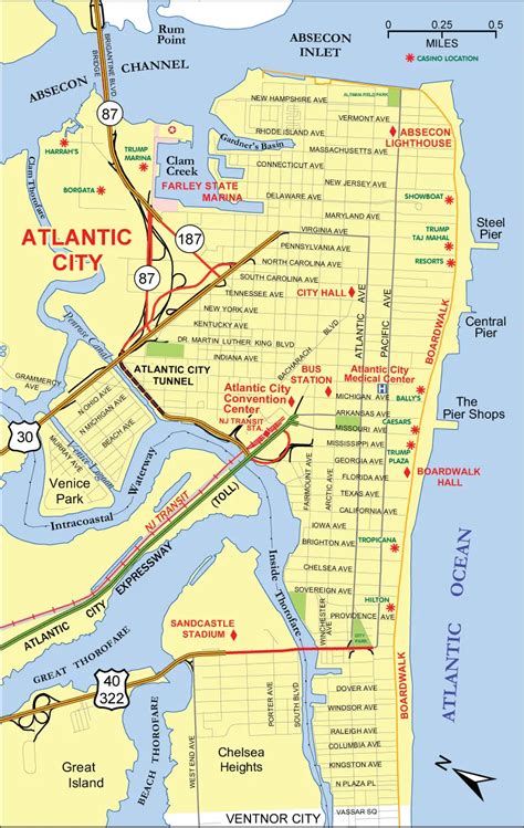 Casinos Calcadao De Atlantic City Mapa