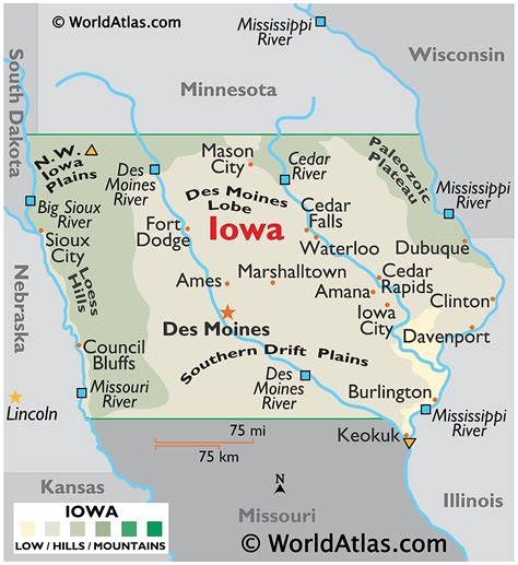 Cassinos No Estado De Iowa Mapa