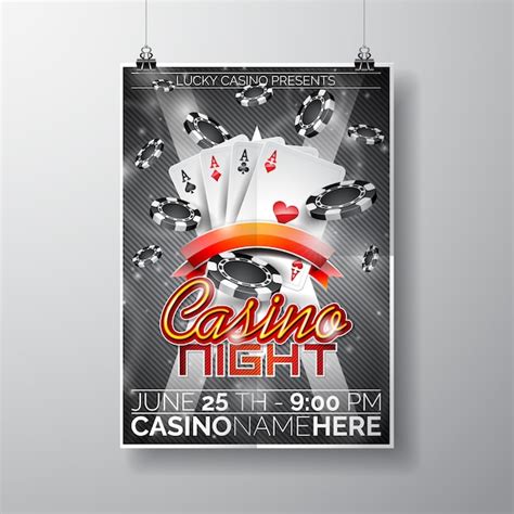 Free Casino Noite Cartaz Modelo