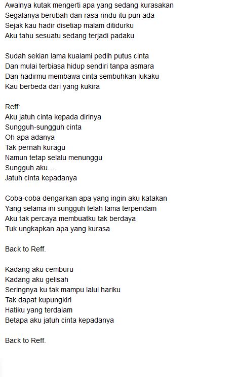 Lirik Lagu Roleta Aku Jatuh Cinta De Acordes