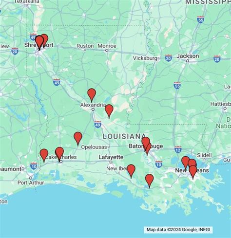 Louisiana Casino Mapa