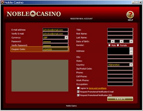 Noble Casino Bonus Code