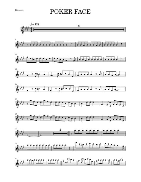 Partitura Poker Face Violino