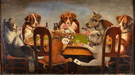 Pintura Perros Jugando Poker Original