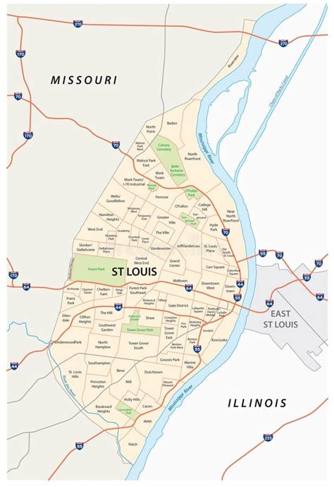 Rio De Cassino De Cidade De St Louis Mapa