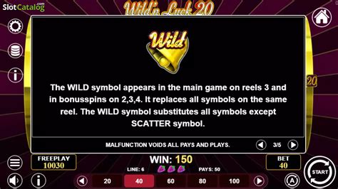 Slot Wild N Luck 20