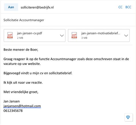 Slotzin Mail Sollicitatie