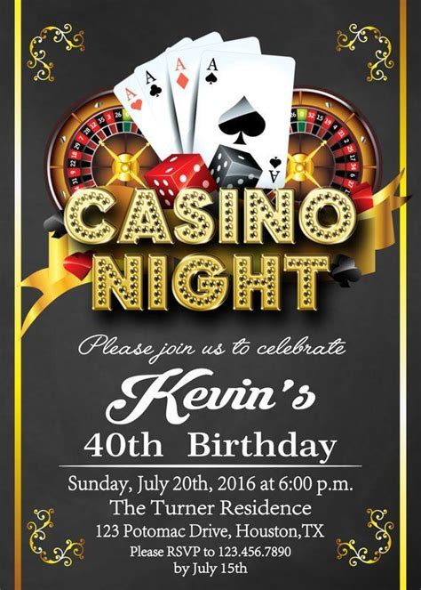 Uma Noite De Casino Festa De Aniversario Convites