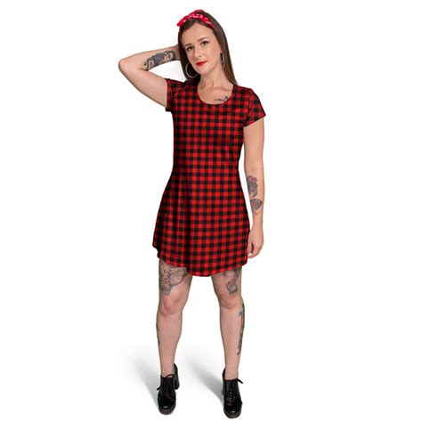 Vermelho E Preto Lenhador Vestido